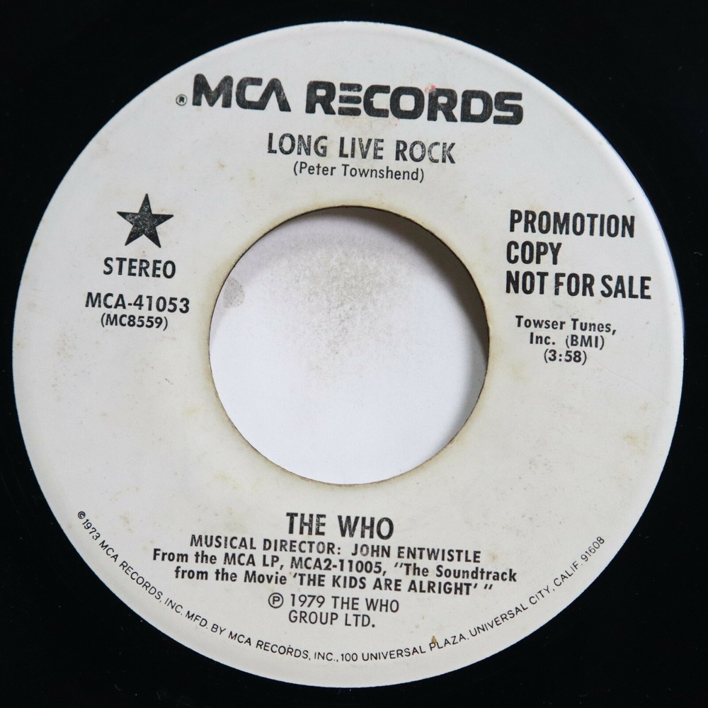 THE WHO - LONG LIVE ROCK (BOTH SIDES) - ROCK 45 *PROMO*